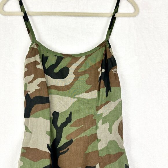 Denim Supply Ralph Lauren Open Back Camo Mini Slip Dress Size 4 Cotton - Picture 4 of 8
